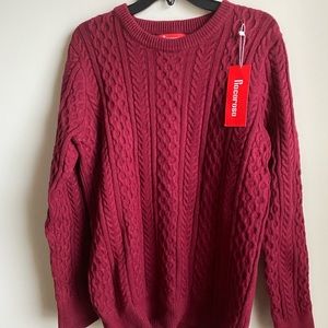 Womens Rocorose Red Cable Knit Sweater Size L